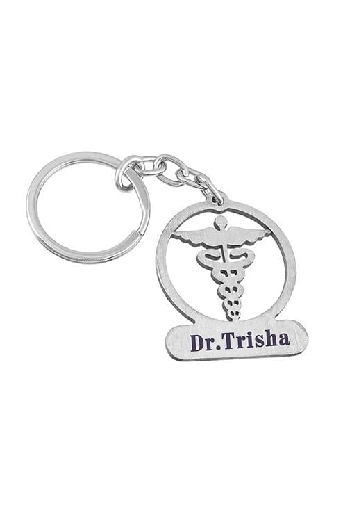 Customized Doctors Logos Metal Keychain | Personalized Doctor Symbol Key Ring | Key Chain With Name Engraved